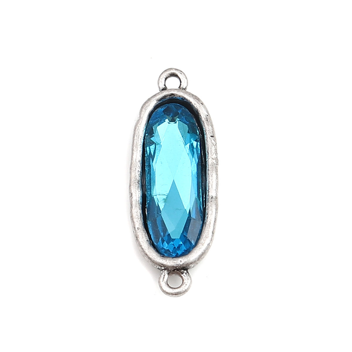 Picture of Zinc Based Alloy Connectors Oval Filled Faceted Lake Rhinestone 