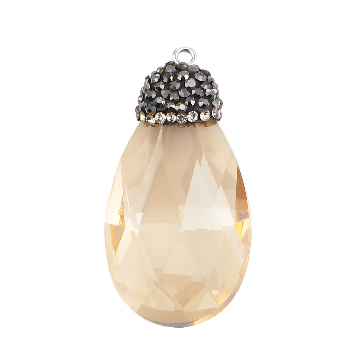 Picture of Glass Micro Pave Pendants Drop Rhinestone Faceted 