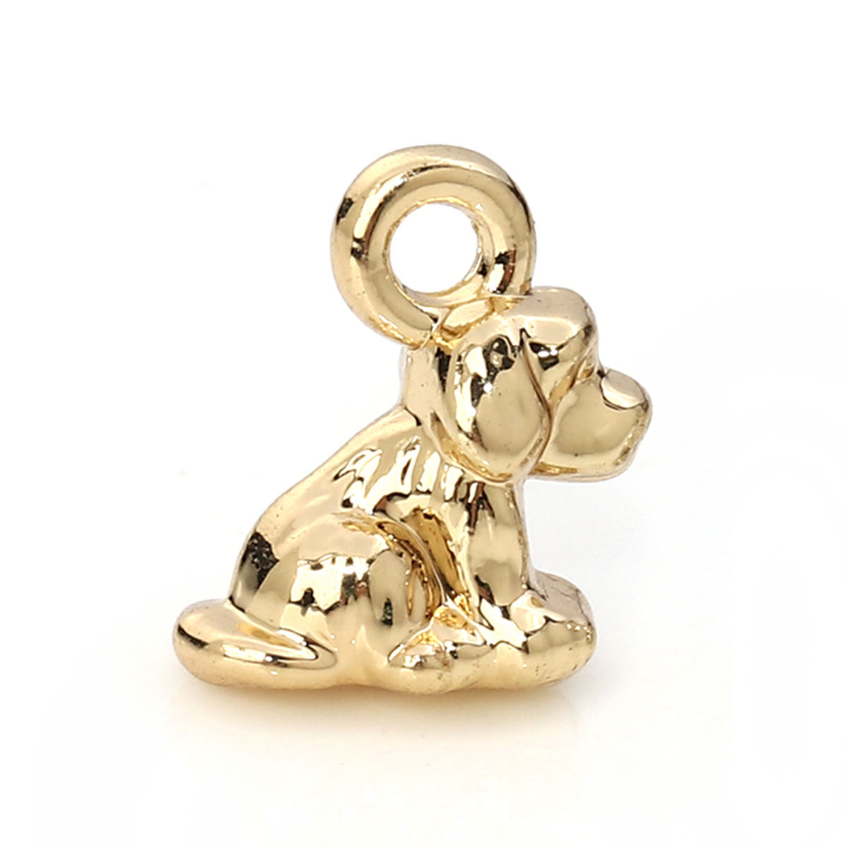 Immagine di Lega di Zinco Charms Cane Oro Placcato 11mm x 9mm , 20 Pz