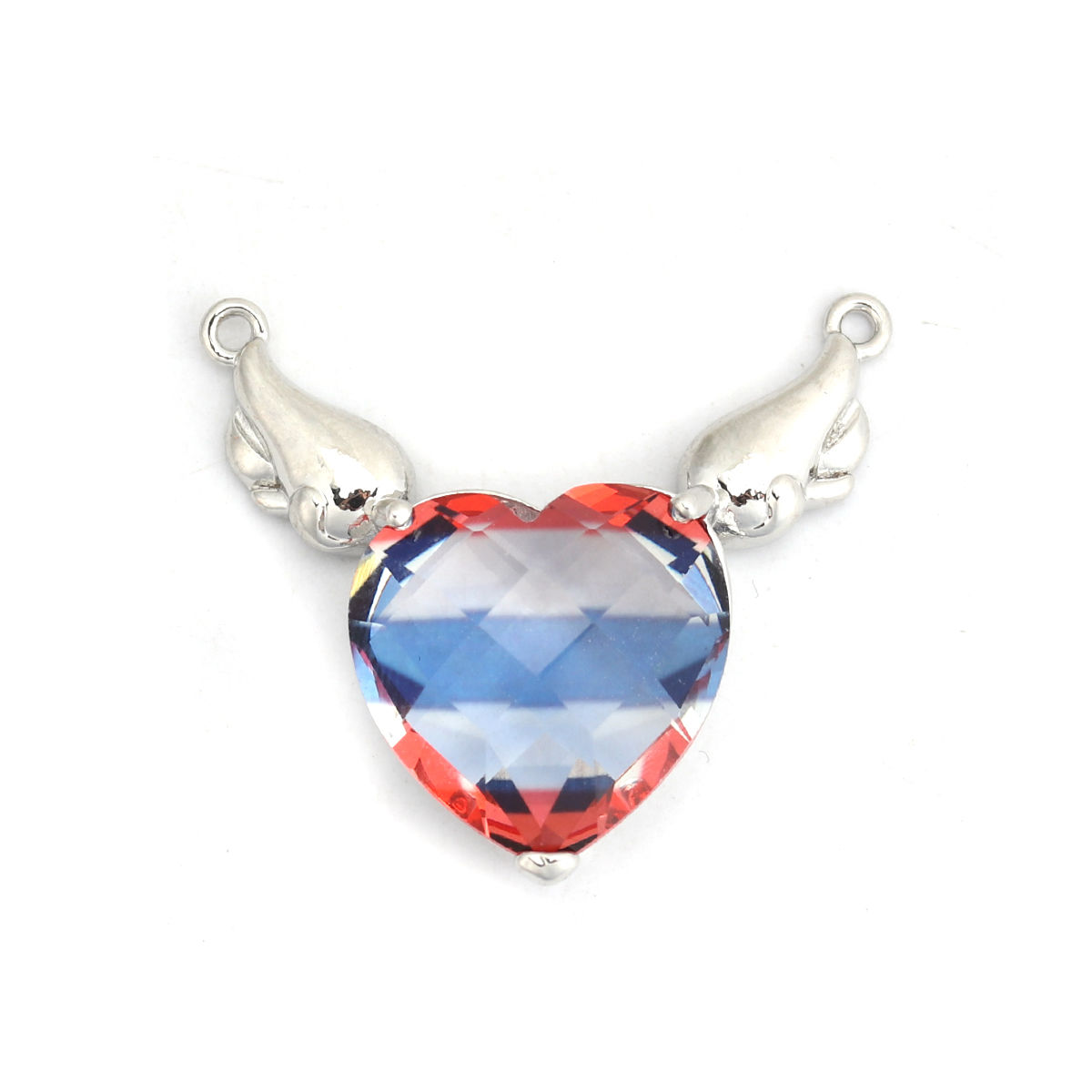 真鍮+ガラス コネクター ハート の画像