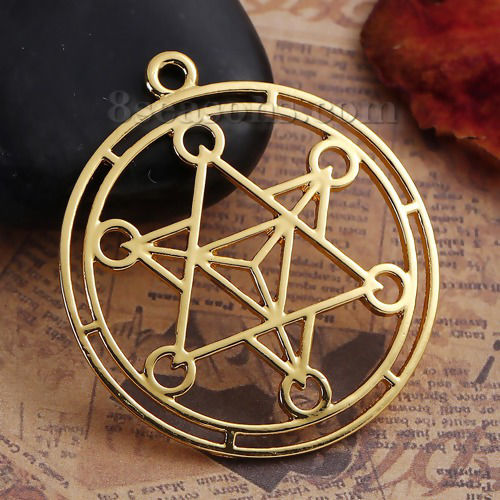 Picture of Zinc Based Alloy Merkaba Meditation Pendants Round Hollow 