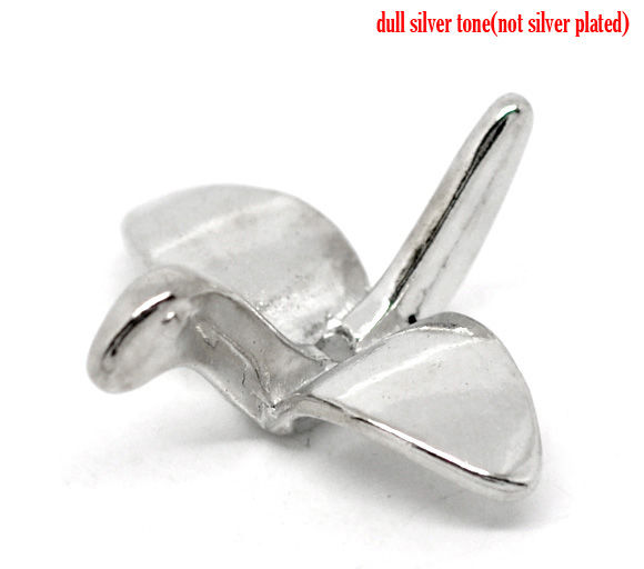 Picture of Zinc Based Alloy Beads Origami Crane Silver Tone About 24mm x 23mm, Hole:Approx 2mm, 30 PCs