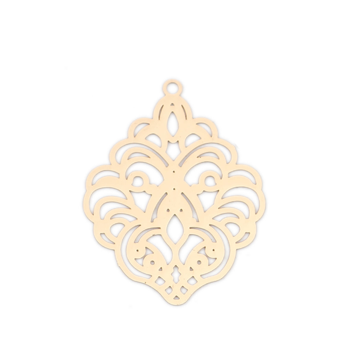 Immagine di Ottone Filigree Stamping Ciondoli KC Placcato Oro Fiore 31mm x 24mm, 10 Pz