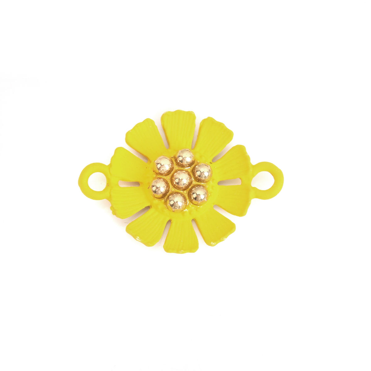 Picture of Zinc Based Alloy Connectors Flower Gold Plated Yellow 25mm x 18mm, 10 PCs