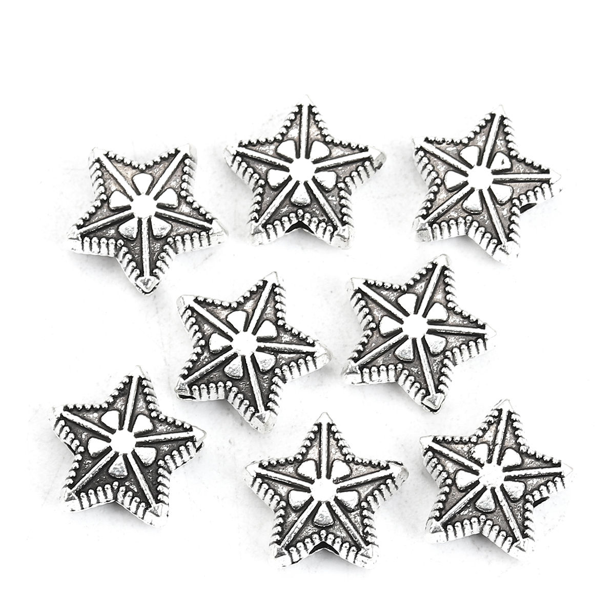 Picture of Zinc Based Alloy Spacer Beads Pentagram Star Flower 
