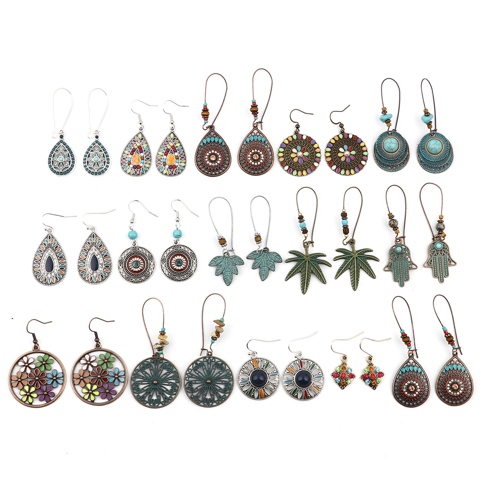 Picture of Earrings Drop Imitation Turquoise 