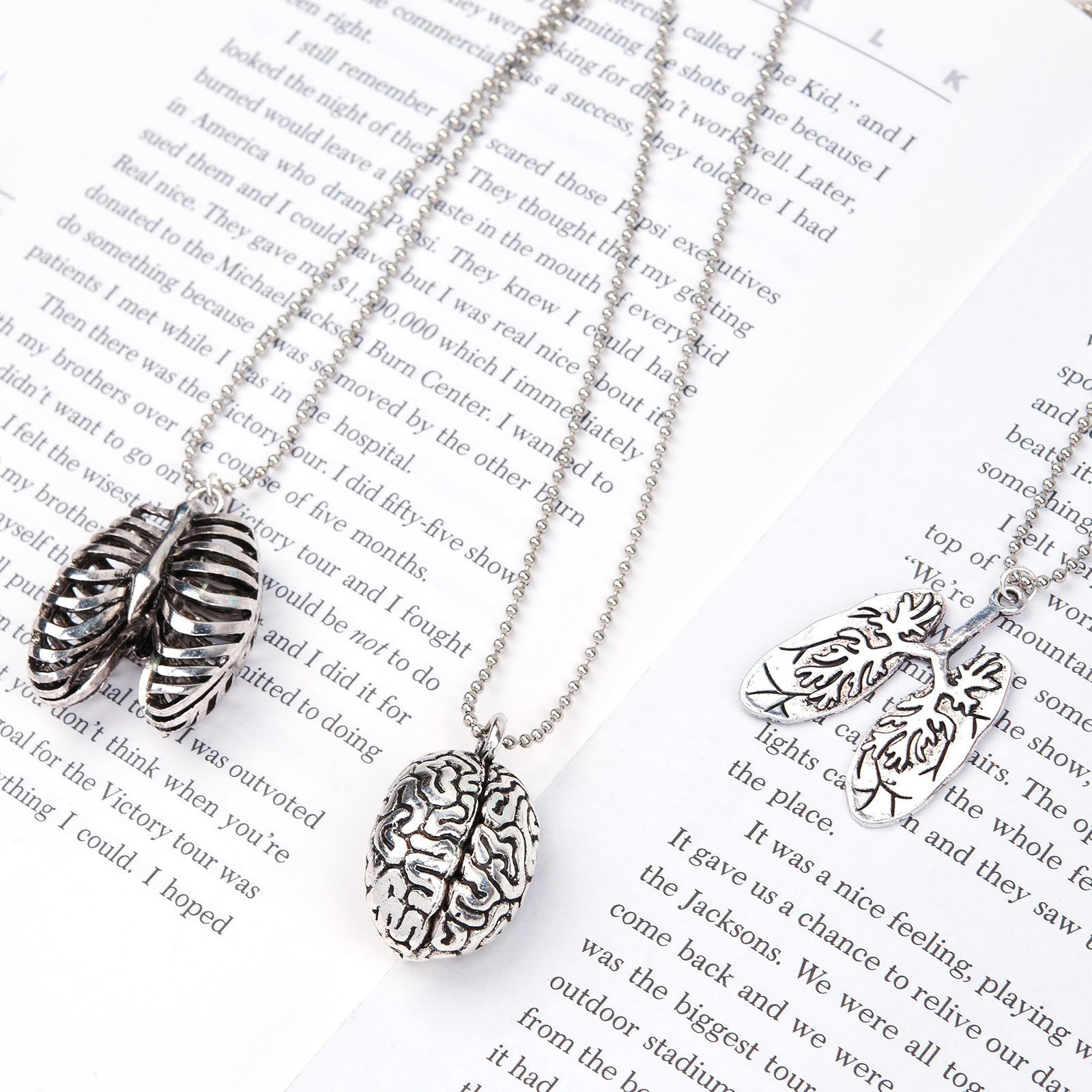 Picture of Halloween Necklace Ball Chain Cerebrum/ Brain Human Body 
