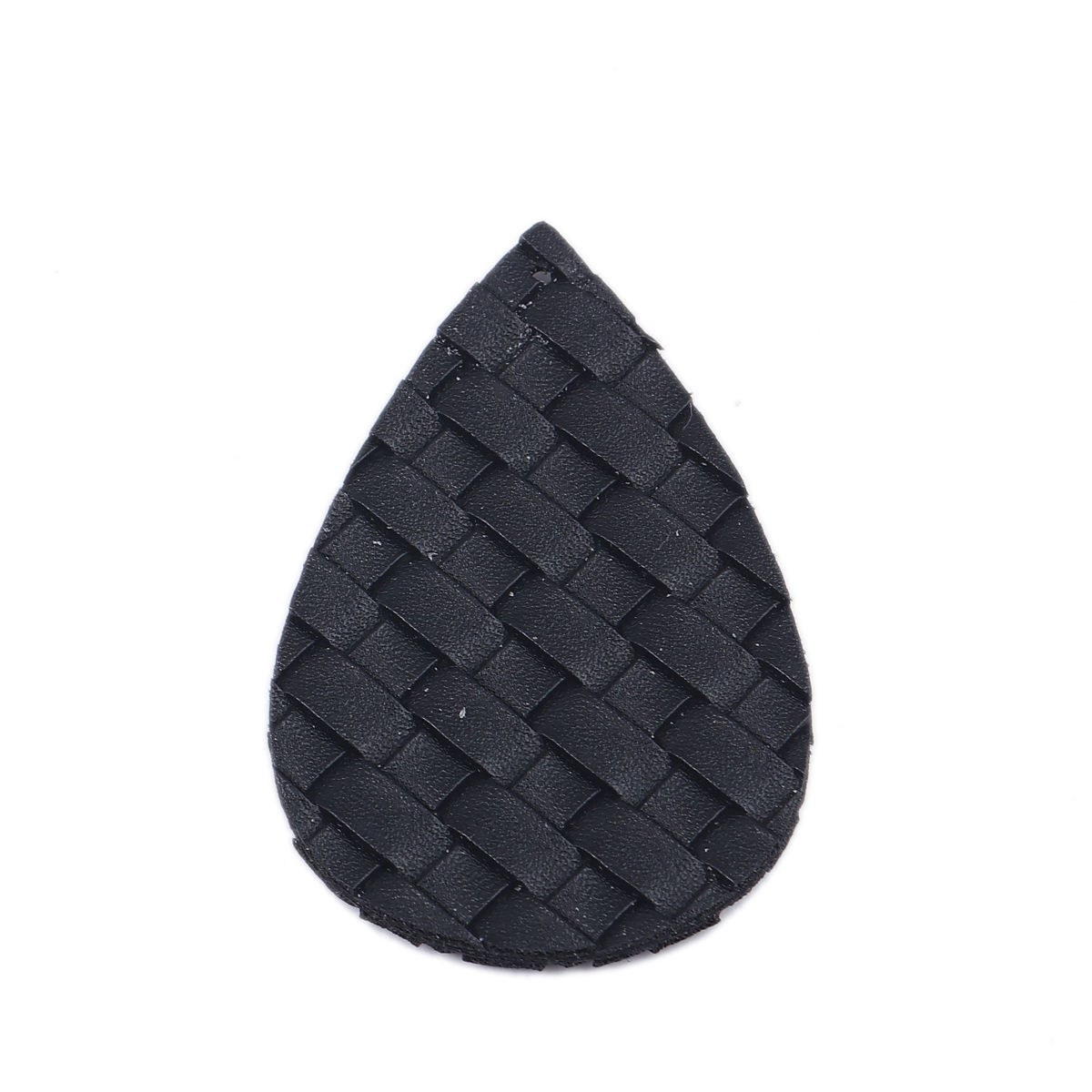 Picture of PU Leather Pendants Drop Black Bamboo Weaving 56mm x 38mm, 10 PCs