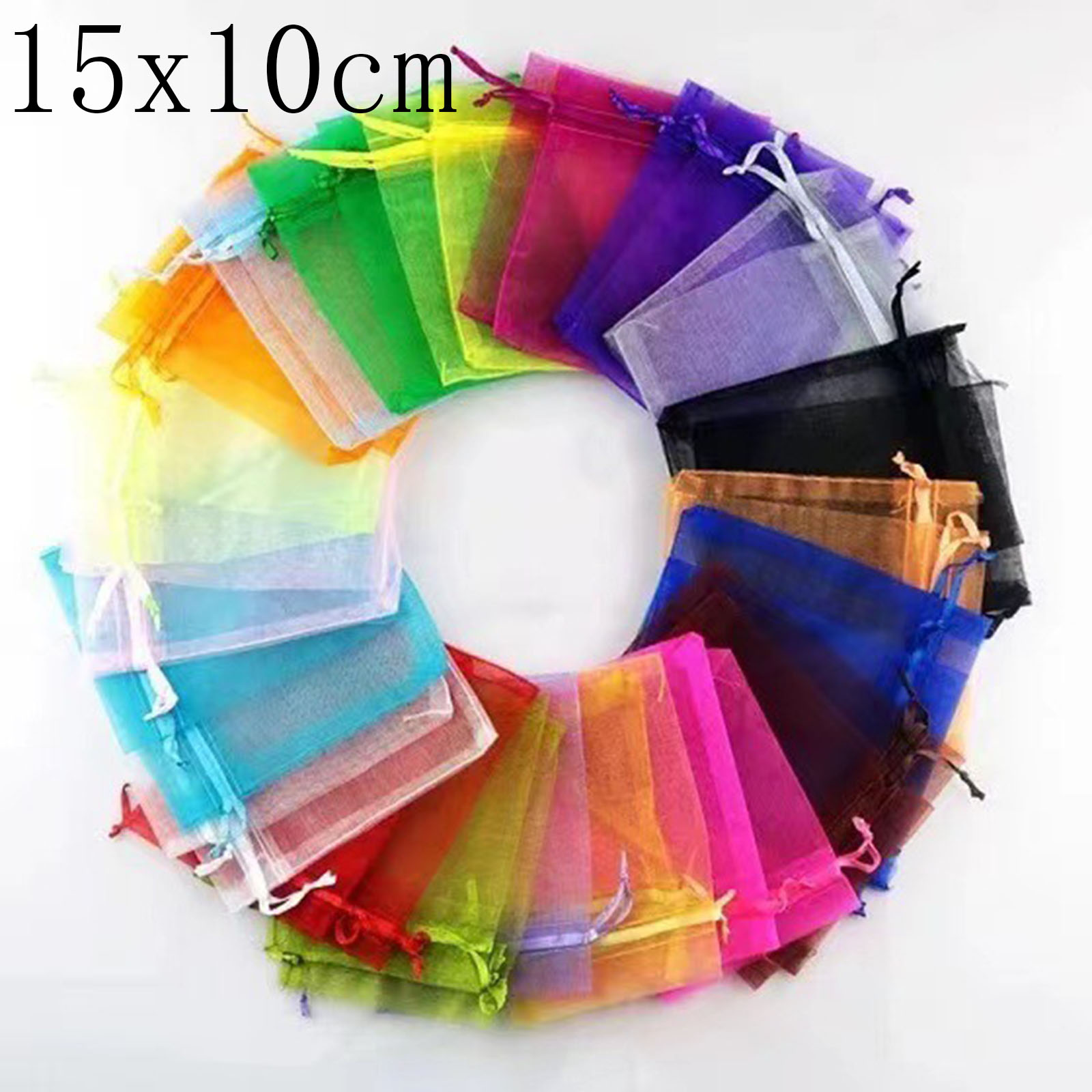 Picture of Wedding Gift Organza Jewelry Bags Drawstring Rectangle