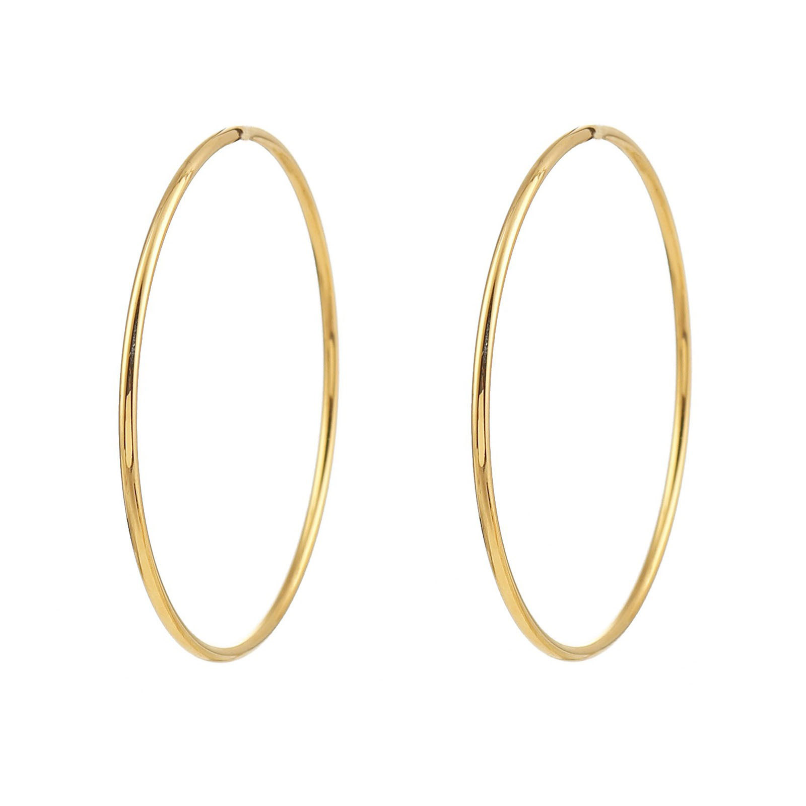 Изображение Нержавеющая Сталь Браслет Позолоченный Круглые 18.5см Длина, 1 ШТ