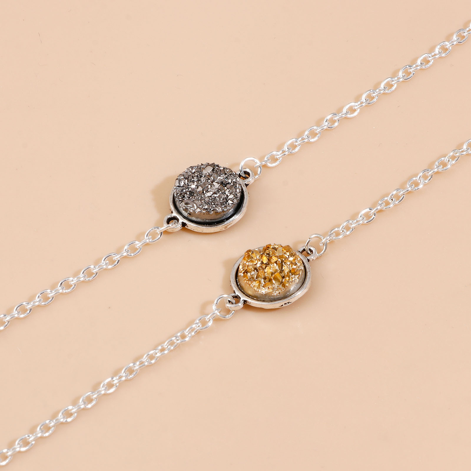 Picture of New Fashion Jewelry Handmade Druzy/Drusy Bracelets Starry Link Chains