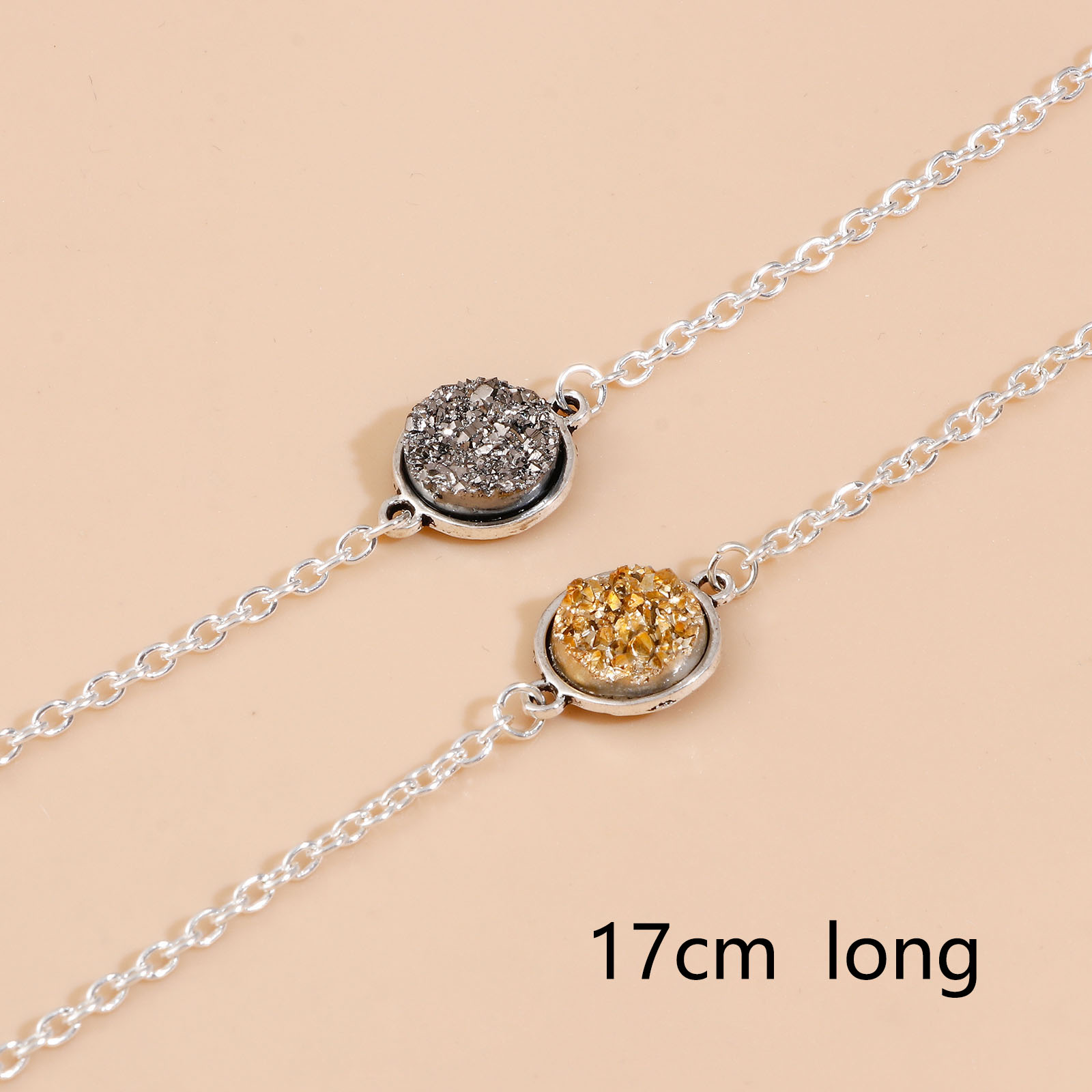 Picture of New Fashion Jewelry Handmade Druzy/Drusy Bracelets Starry Link Chains