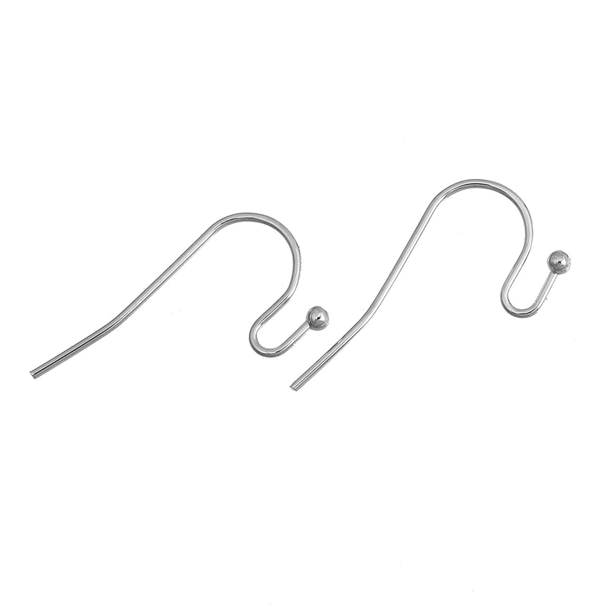 Immagine di Ottone Ganci per Orecchini Argento Nulla Disegno 20mm x 12mm posta / filo: ( 0.7mm )， 200 Pz