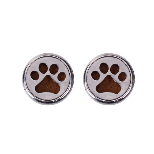 Bild von 20mm Kupfer & Edelstahl Druckknöpfe Für Chunk Armband Rund Silberfarbe Kaffeebraun Filz Öl Diffusor Pads Klaue, Knauf: 5.5mm , 1 Stück