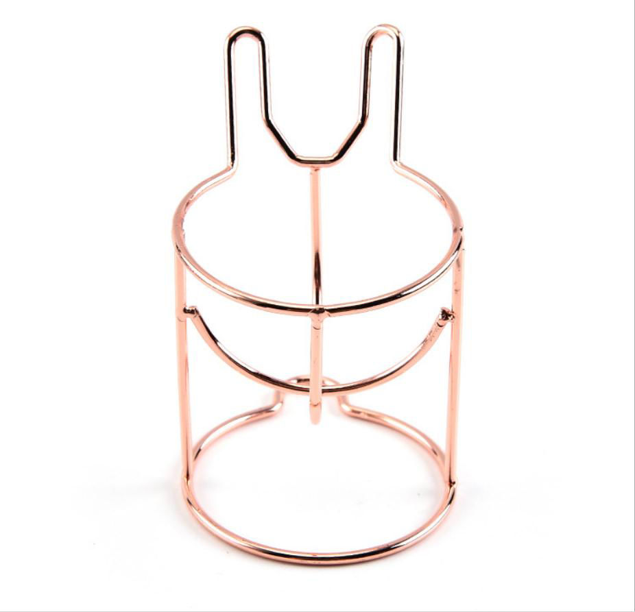 Picture of Titanium Steel Beauty Egg Shelf Storage Rack Rabbit Animal Rose Gold 54mm x 50mm, 1 Piece