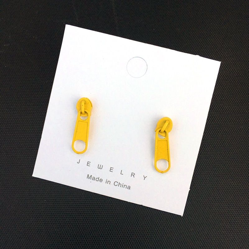 Picture of Earrings Yellow Zipper 27mm x 7mm, 1 Pair