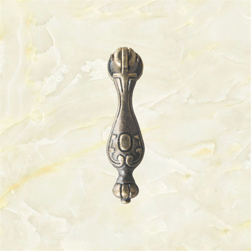 Picture of Antique Bronze - Vintage Cabinet Pulls Wardrobe Door Handles Classic Style Drawer Hardware Pulls 5.9cm x 1.4cm， 2 Pcs
