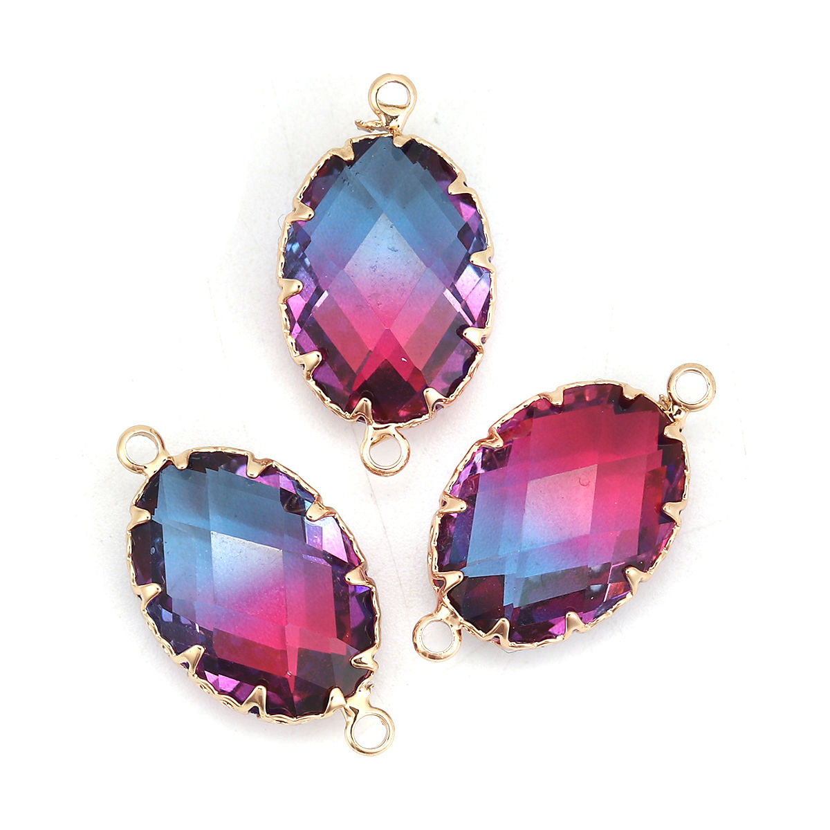 Picture of Brass & Glass Connectors Oval Faceted