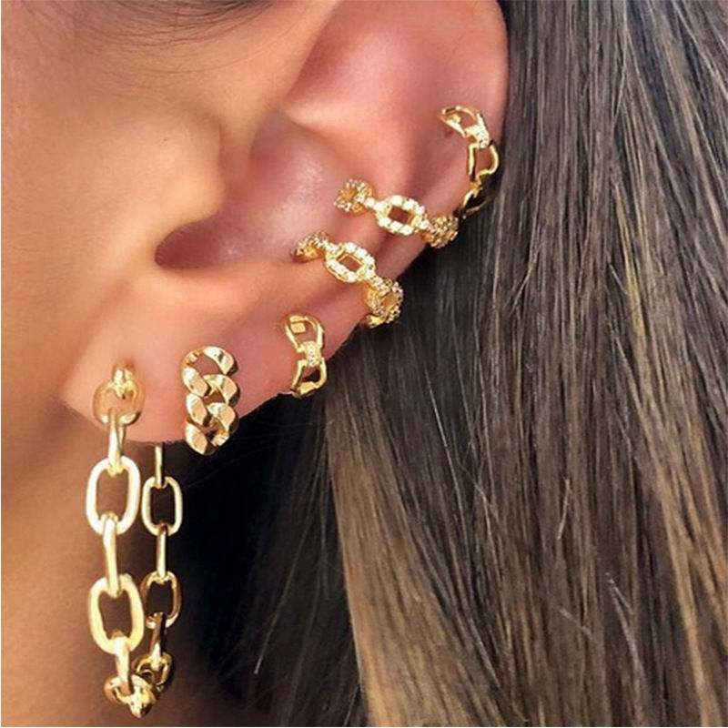 Picture of Earrings Gold Plated 27mm x 27mm - 11mm x 11mm, 1 Set ( 6 PCs/Set)