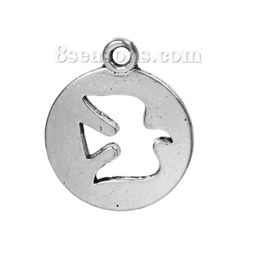Picture of Zinc Based Alloy Cut Out Charms Round Bird 