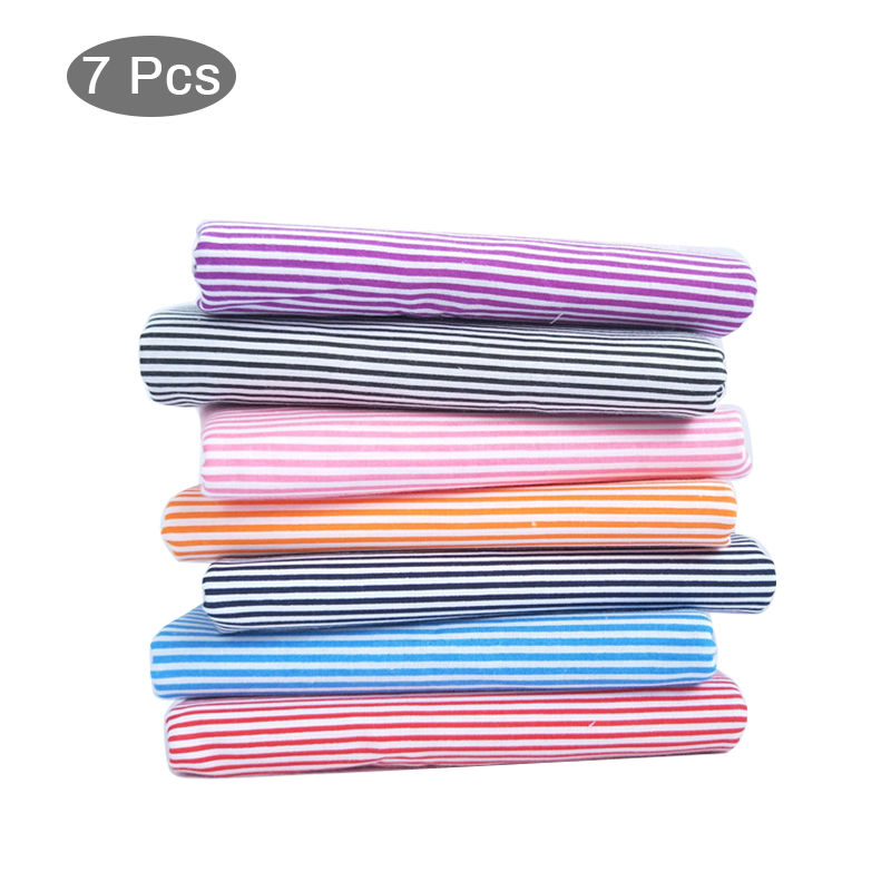 Imagen de Multicolor - Printed Cotton Sewing Quilting Fabrics Floral Stripes Grids Polka Dots Cloth for Patchwork DIY Handmade Cloth 25x25cm 7pcs