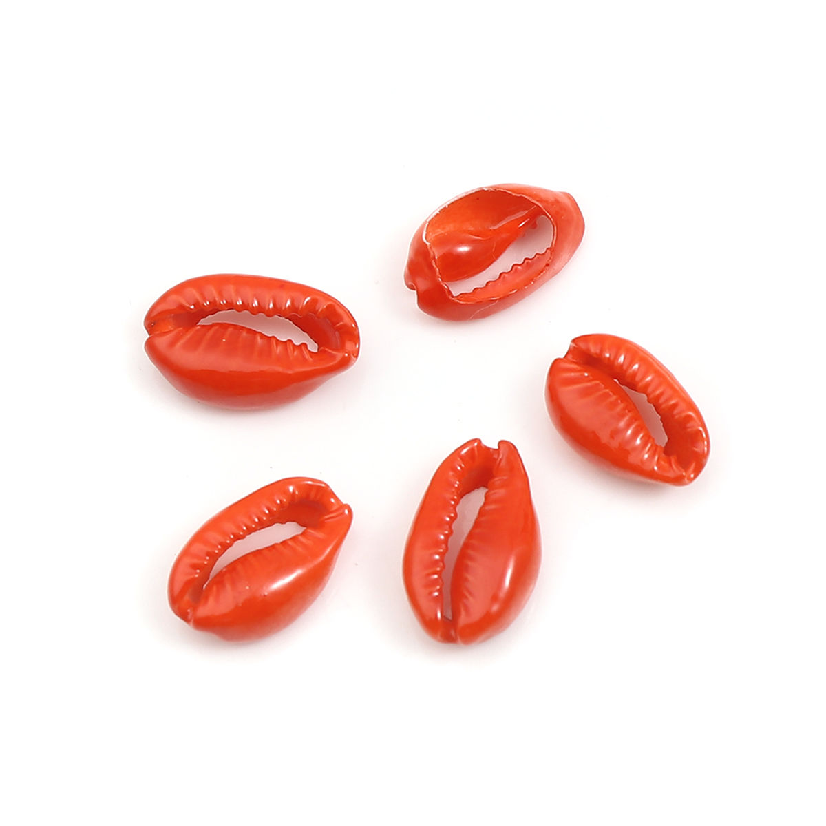 Picture of Natural Charms Shell Orange Dyed 17mm x 12mm - 12mm x 7mm, 10 PCs