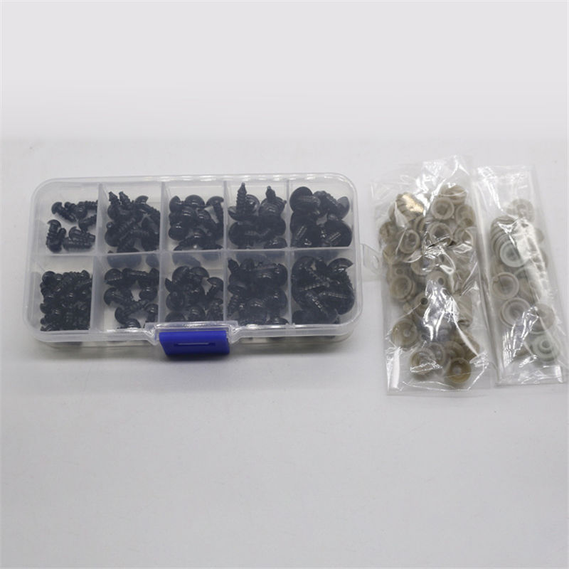 Picture of Black - Plastic Toy Doll Making Craft Eyes 12mm Dia - 6mm Dia（100 sets with gasket）