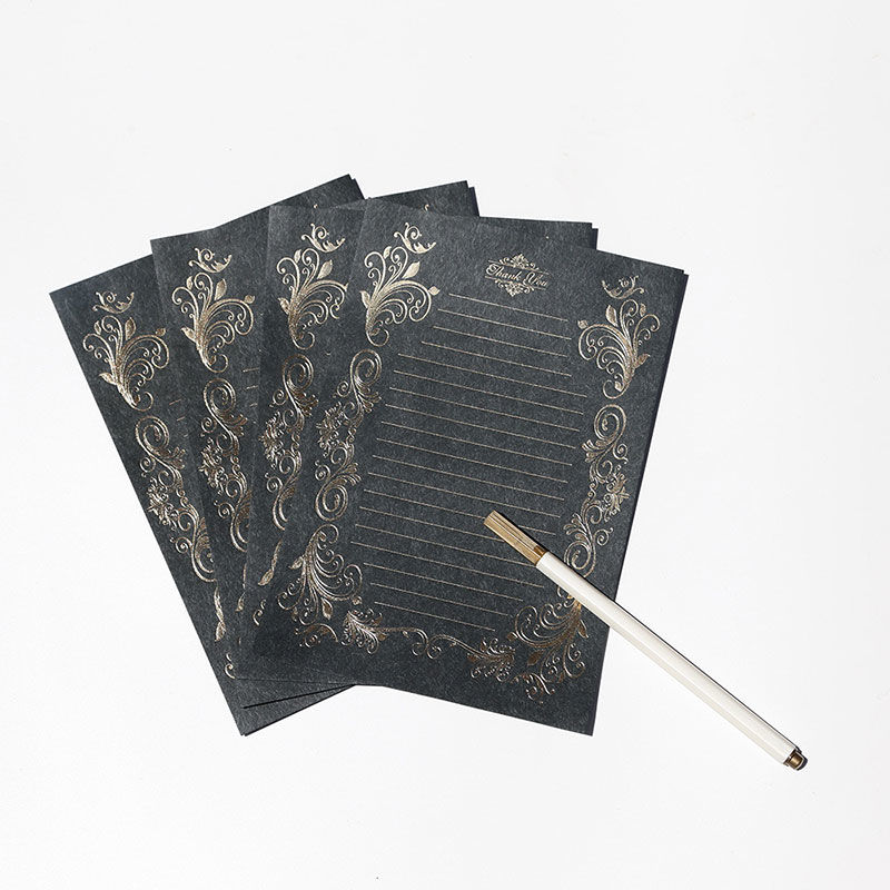 Picture of Paper Letter Writing Paper Rectangle Black 20.9cm x 14.4cm, 1 Packet ( 4 PCs/Packet)