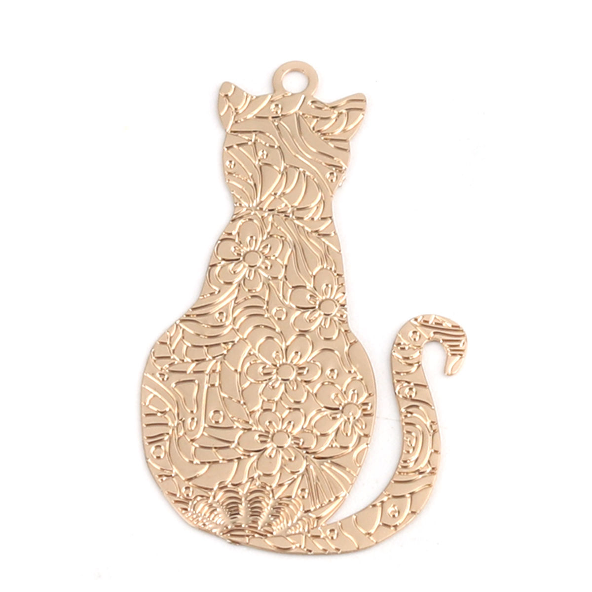 Picture of Brass Filigree Stamping Charms Cat Animal
