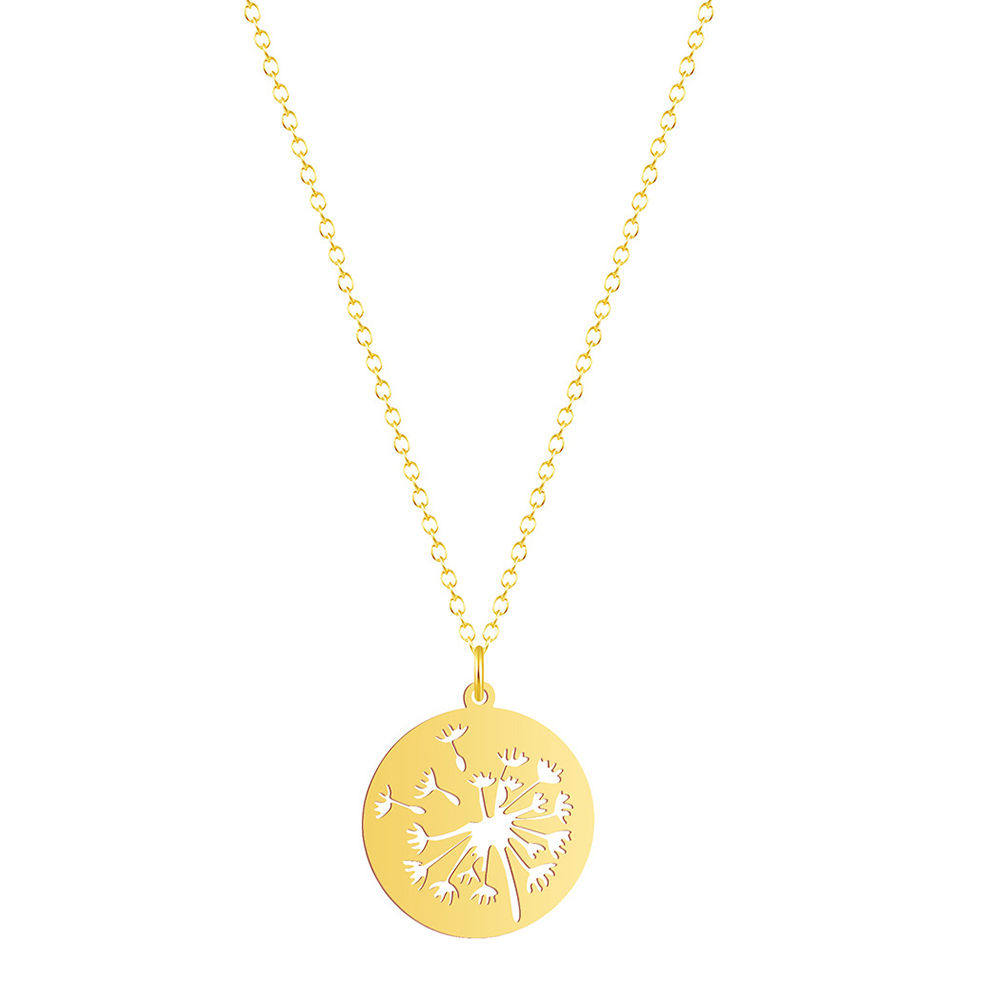 Imagen de Acero Inoxidable Collares Chapado en Oro Diente de León 45cm longitud, 1 Unidad