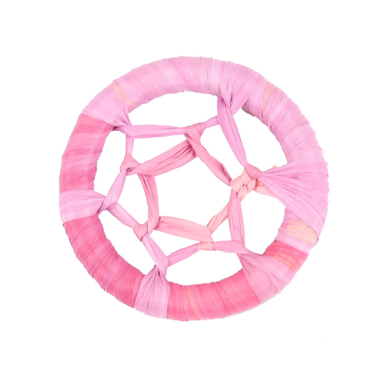 Picture of Raffia Connectors Dream Catcher Pink Hollow 40mm Dia., 4 PCs