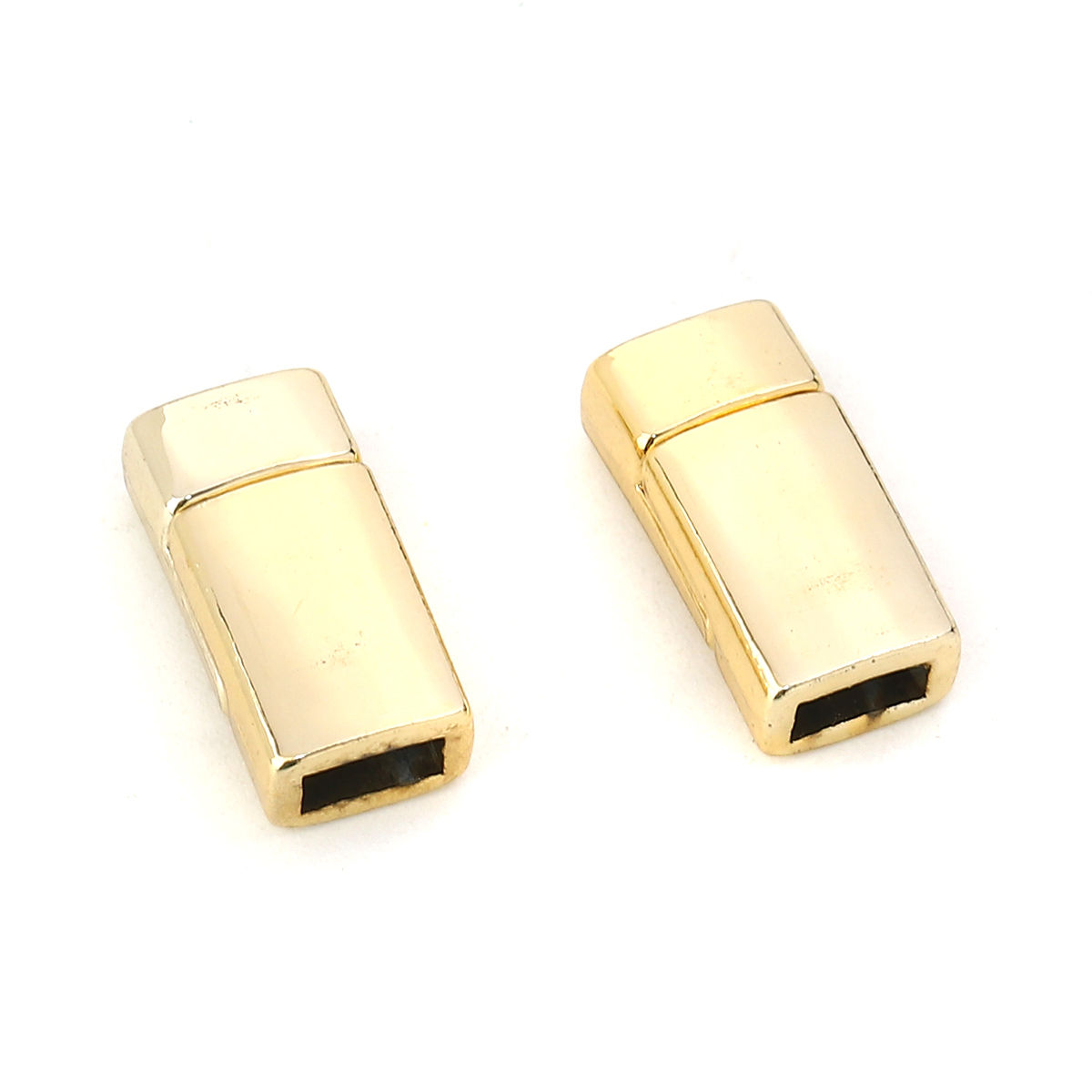 Imagen de Corchetes Magnéticos Rectángulo de Oro Claro (Ajusta 5.6mm x2.6mm Cuerda) 17mm x 9mm, 5 Juegos