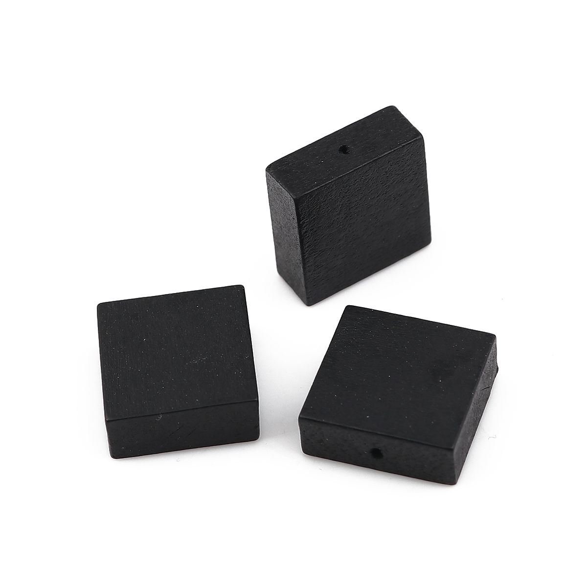 Picture of Natural Wood Spacer Beads Square Black About 15mm x15mm - 15mm x14mm, Hole: Approx 1.1mm, 30 PCs