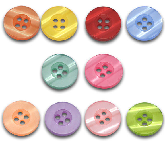 Picture of Resin Sewing Buttons Scrapbooking 4 Holes Round Mixed 15mm( 5/8") Dia, 100 PCs