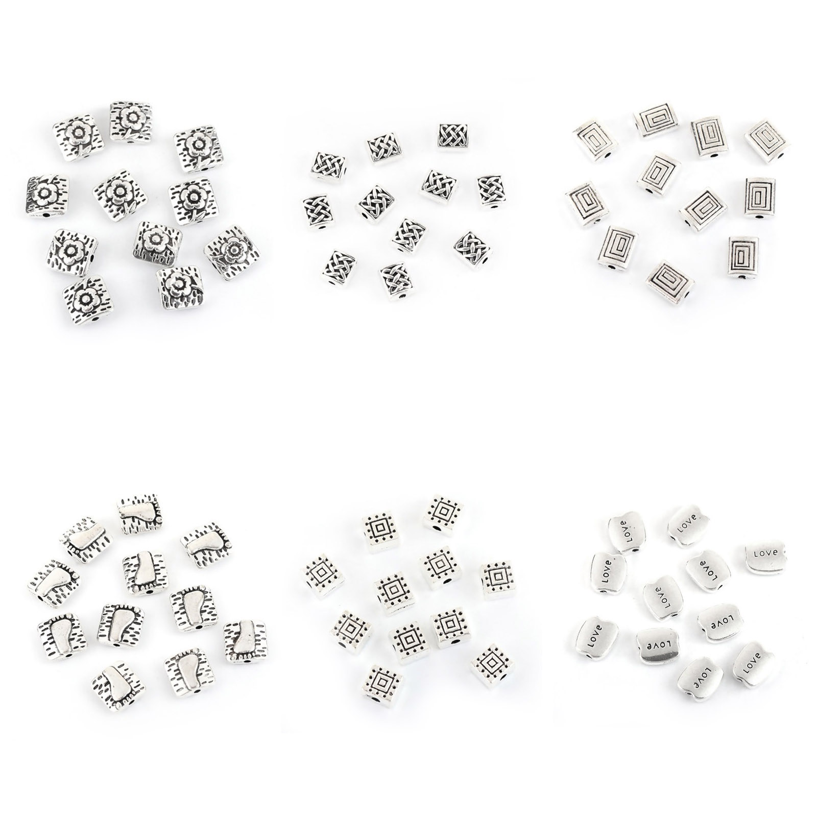 Picture of Zinc Based Alloy Spacer Beads Square Flower