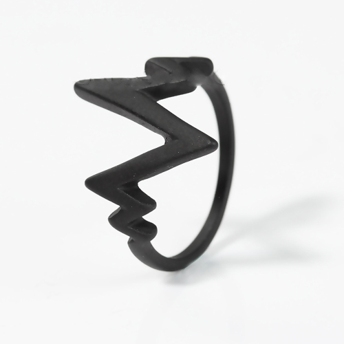Bild von New Fashion Unadjustable Rings Herzschlag / Elektrokardiogramm