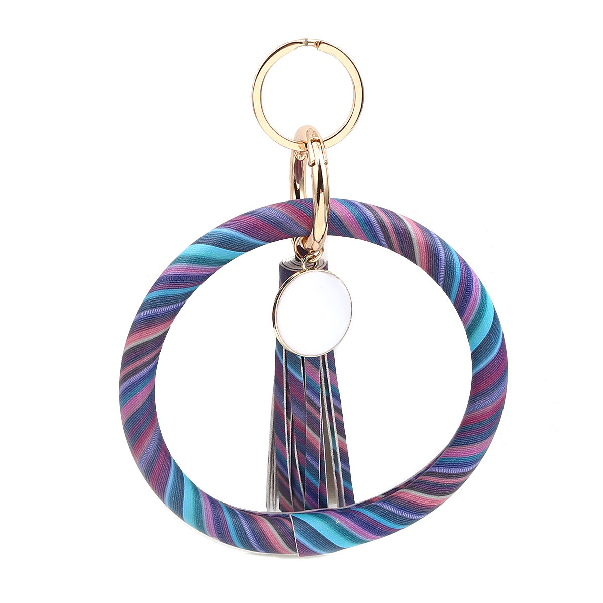 Picture of PU Leather Bracelets & Keychain Gold Plated Multicolor Tassel 21cm, 1 Piece