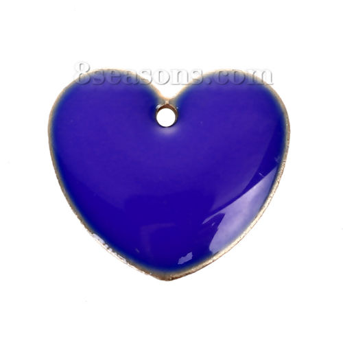 Picture of Brass Enamelled Sequins Charms Heart Unplated Enamel