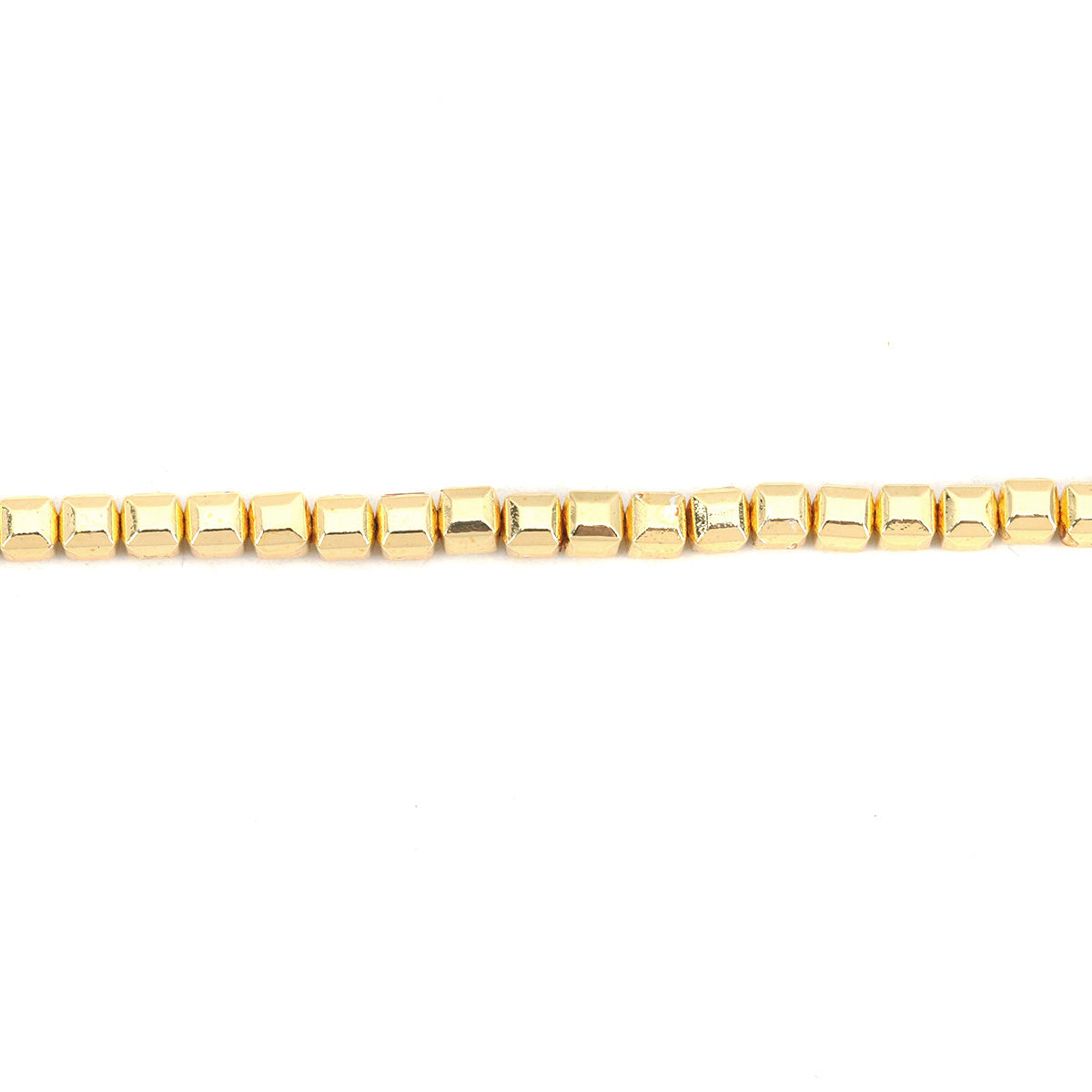 Picture of (Grade B) Hematite ( Natural ) Beads Irregular Light Gold About 4mm x 4mm, Hole: Approx 1mm, 40.5cm(16") long, 1 Strand (Approx 101 PCs/Strand)