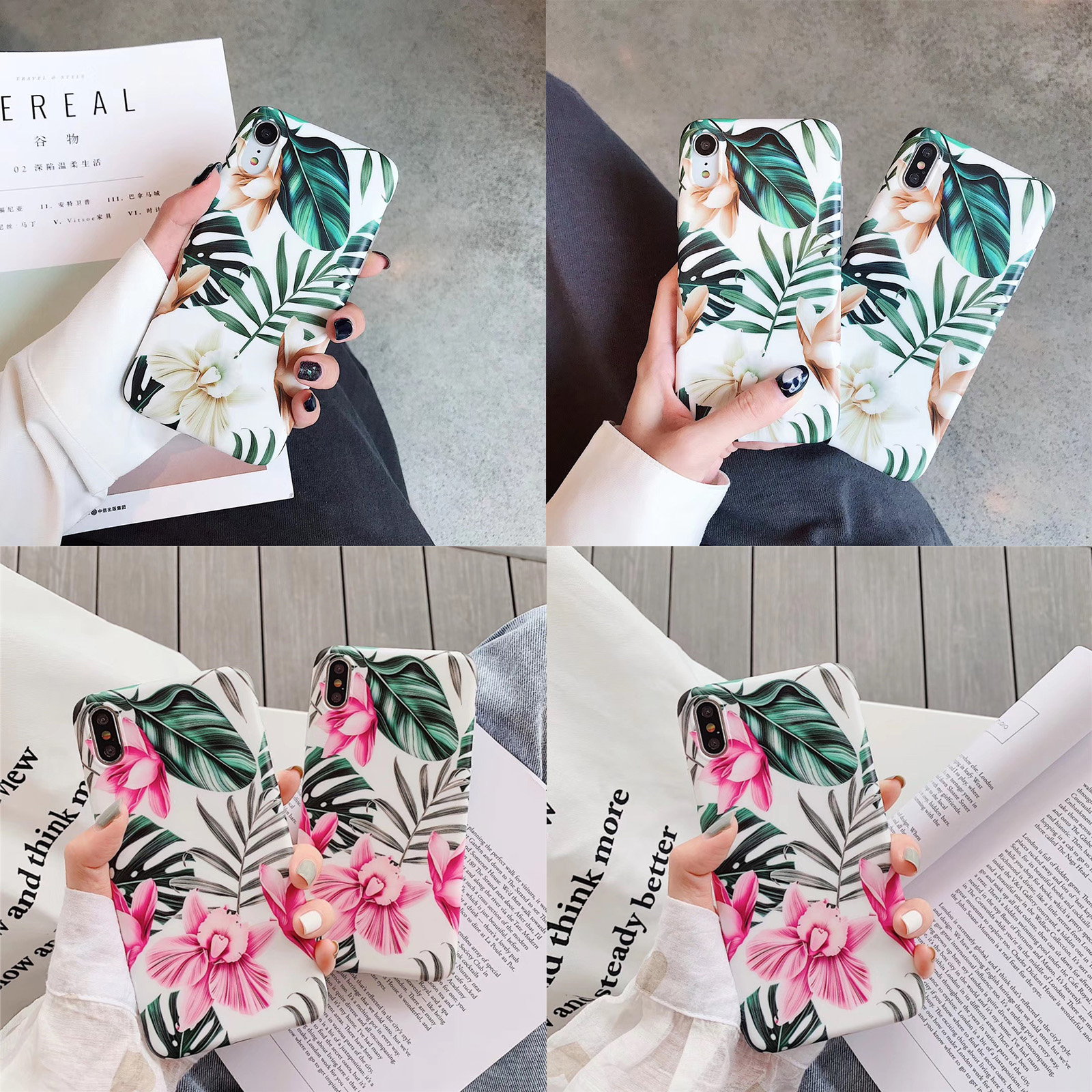 Picture of TPU Phone Cases For iPhone Pink Flower