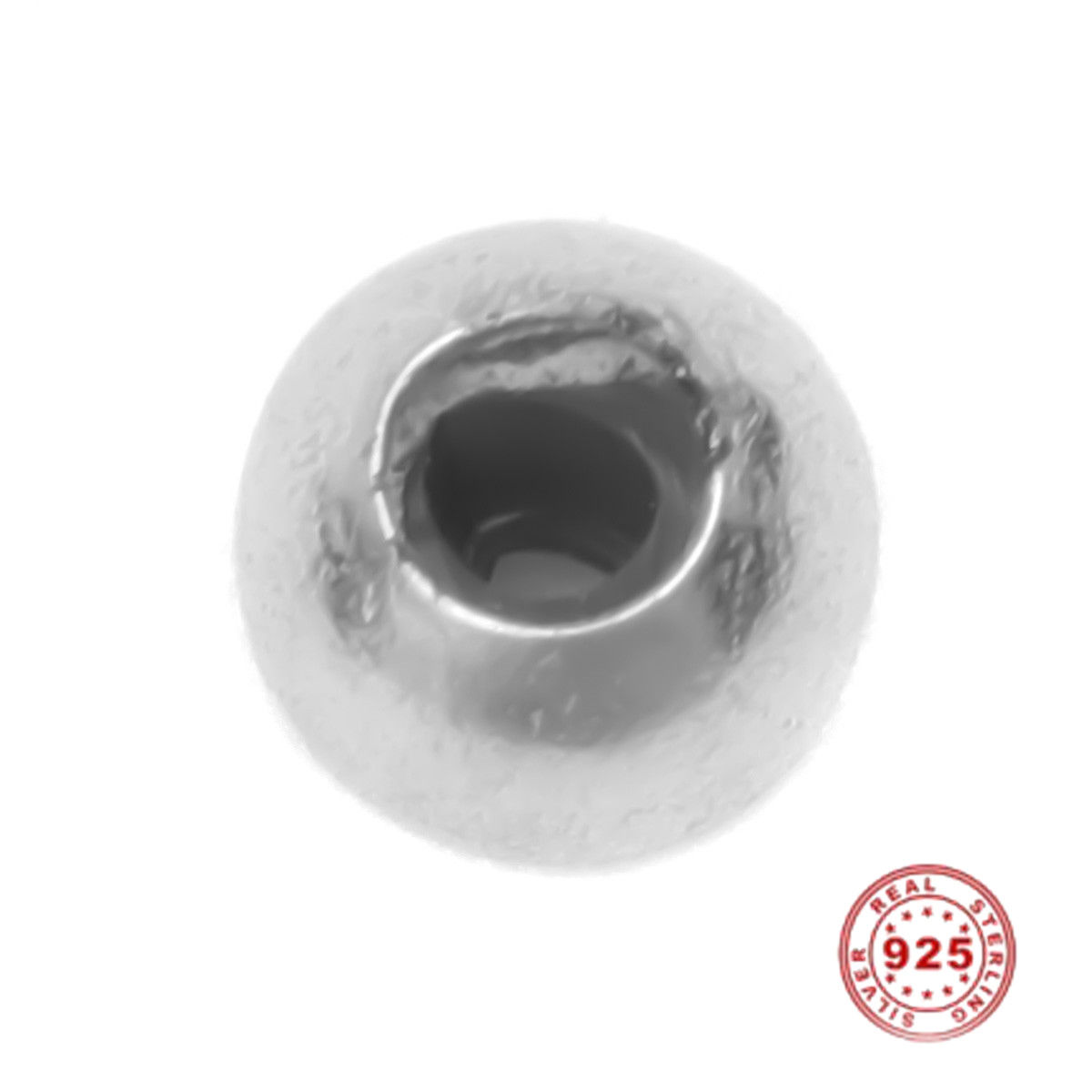 Imagen de Plata de Ley Cuentas Ronda Platino Plateado 3mm Dia., 2 Unidades