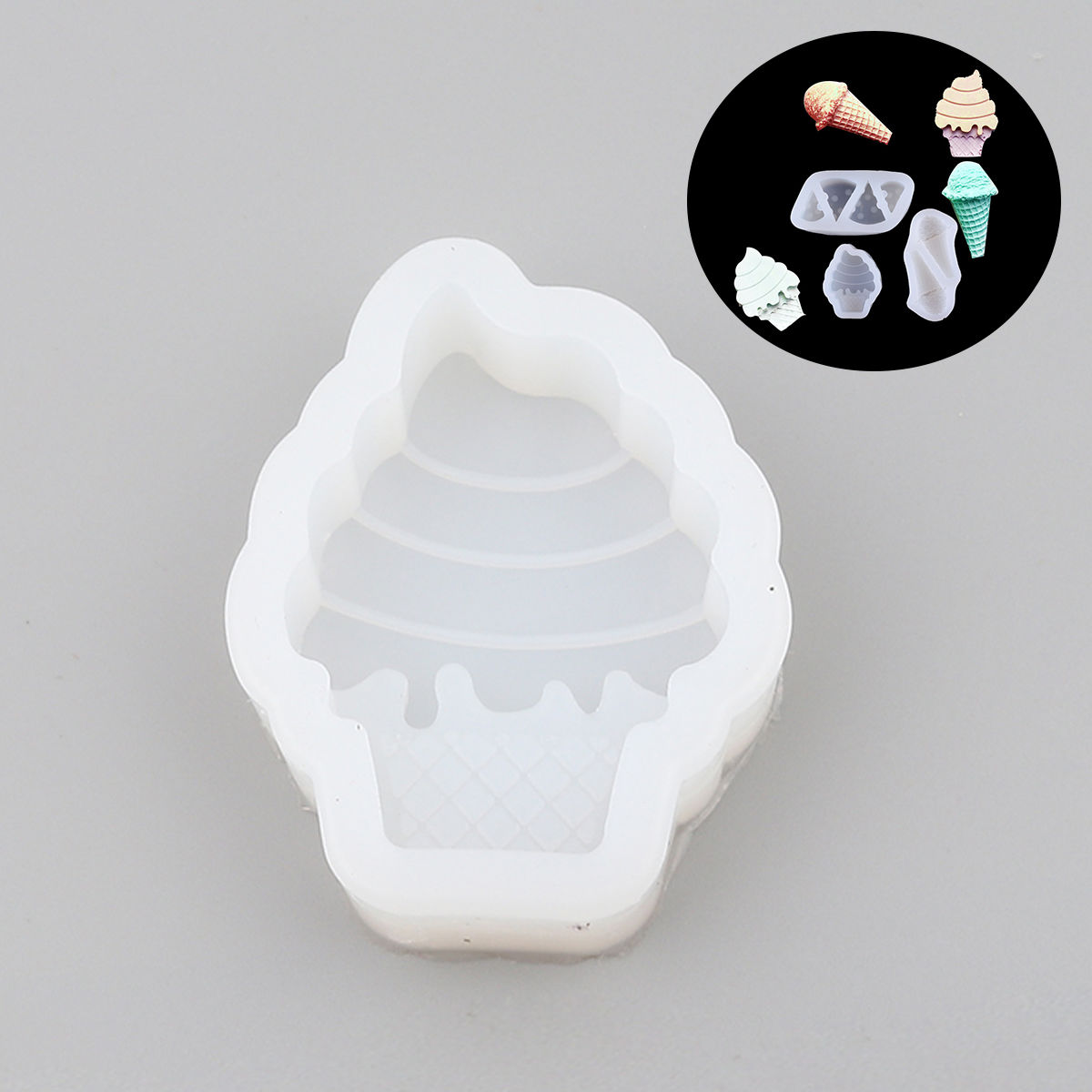 Imagen de Silicona Molde Helado Blanco 6.7cm x 5cm, 2 Unidades