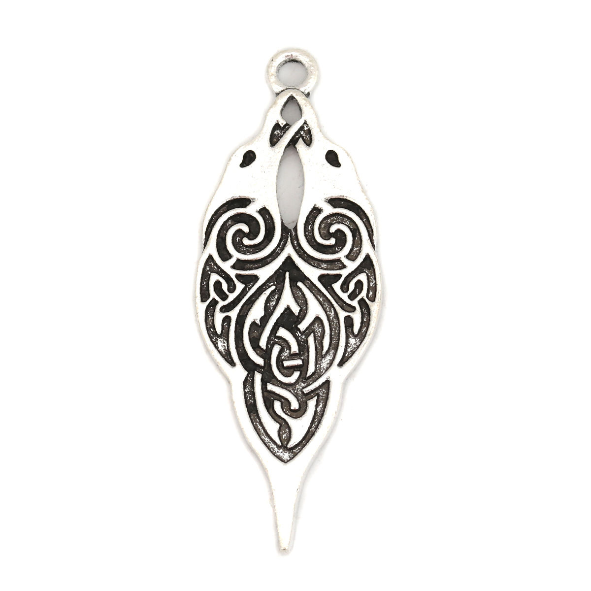 Picture of Zinc Based Alloy Celtic Knot Pendants Feather Hollow