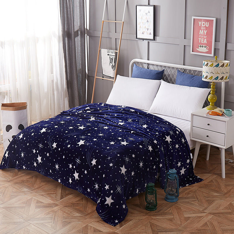 Picture of Polyester Fiber Blanket Deep Blue Galaxy Universe Pattern 200cm x 120cm, 1 Sheet