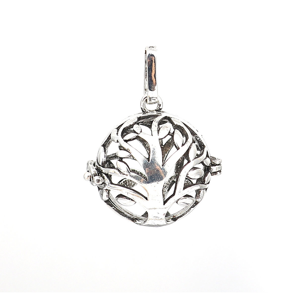 Изображение Медь Подвески Гармония Bola Harmony Ball Дерево Античное Серебро Можно Открыть (Подходит Размера Бисера: 18мм ) 33мм x 26мм, 2 ШТ