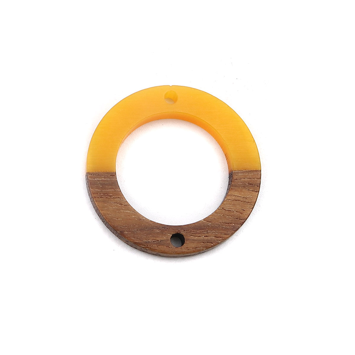 Imagen de Madera+Resina Conectores Ronda Amarillo Hueco 28mm Dia, 4 Unidades