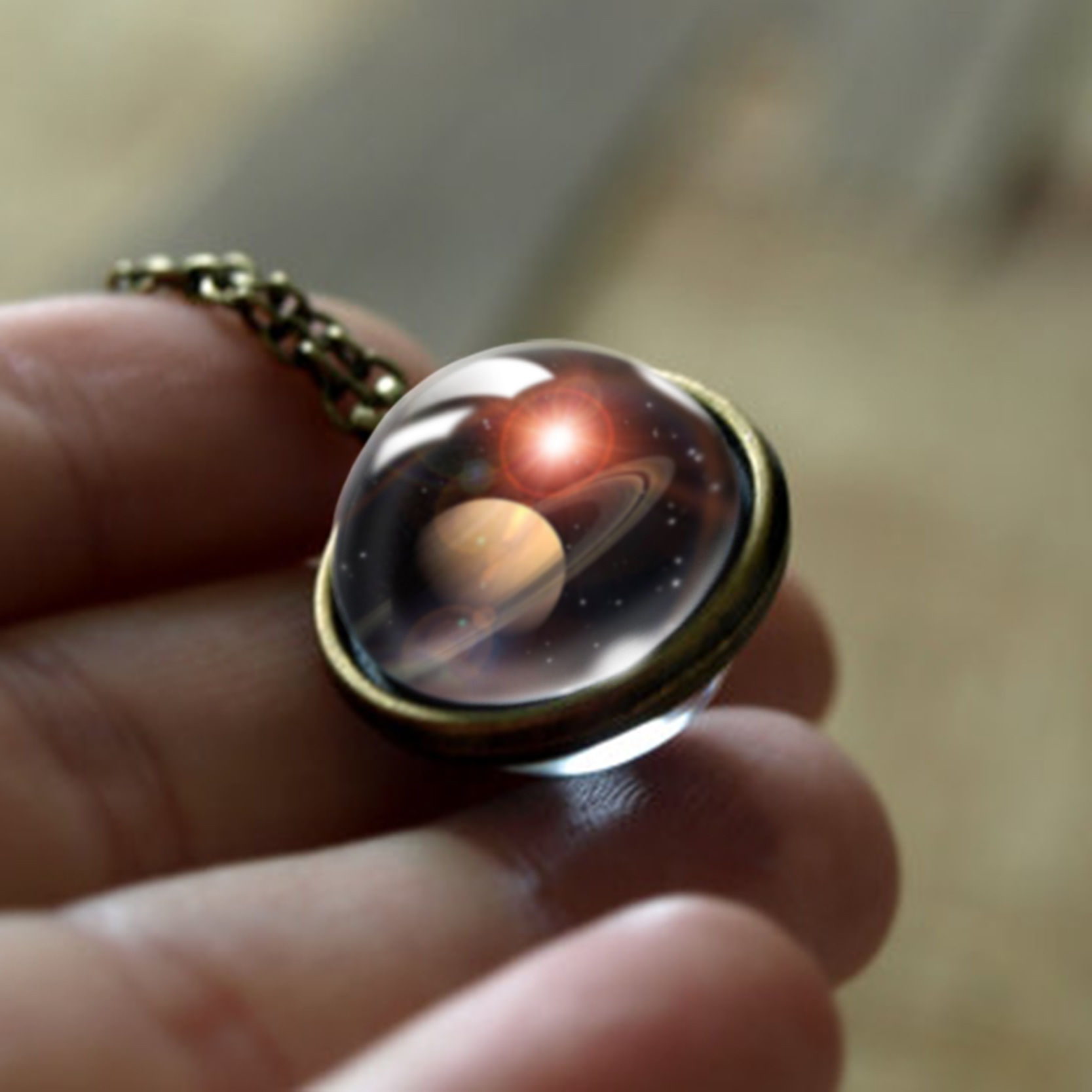 Picture of Necklace Ball Galaxy Universe Glow In The Dark 