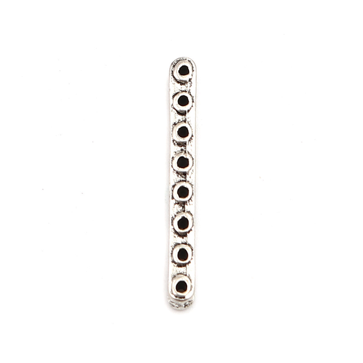 Imagen de Zamak Conectores Rectángulo Plata Antigua 26mm x 4mm, 20 Unidades