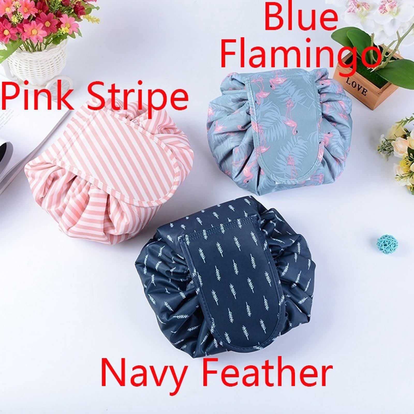 Picture of Oxford Fabric Storage Bag White & Pink Stripe 1 Piece