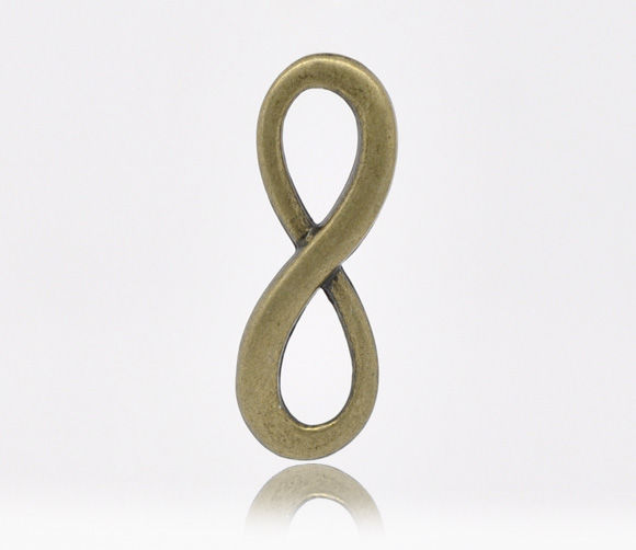 Изображение Коннекторы 23mm x 8mm "Символ Бесконечности" Античная Бронза,проданные 30 шт